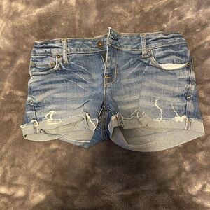 Denim blue jean shorts